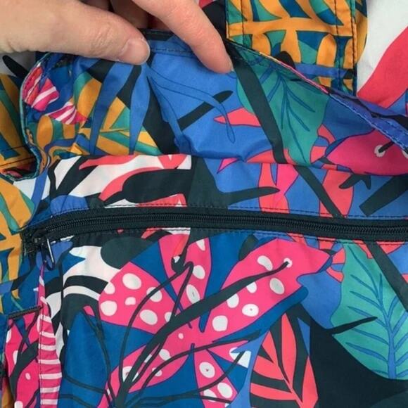 Lauren James multicolored water resistant jacket Kangaroo pouch pocket zipper - Picture 12 of 13